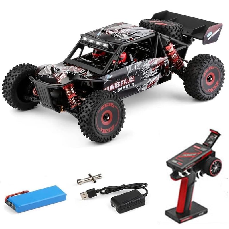 GoolRC WLtoys 124016 V2 RC Car, 1:12 Scale Remote Control Car, 4WD 75km/h High Speed Racing Car, 2.4GHz All Terrain Off Road RC Truck RTR with Brushless Motor and Metal Chassis for Kids Adults - Image 2