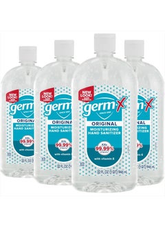 Germ-X Original Hand Sanitizer, Non-Drying Moisturizing Gel with Vitamin E, Instant and No Rinse Formula, Large Family-Size Flip Top Bottle, 32 Fl Oz (Pack of 4)  - Image 1