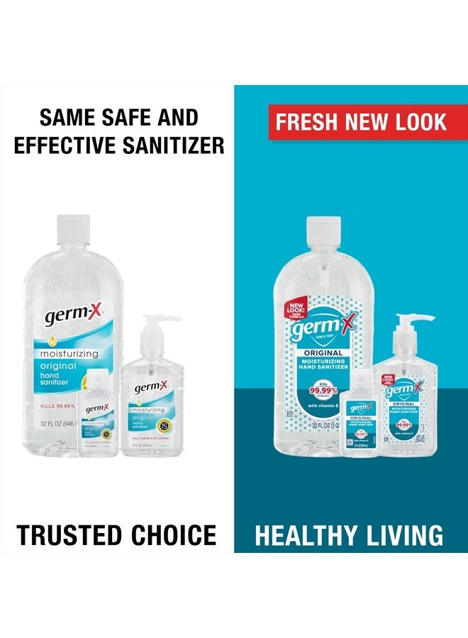 Germ-X Original Hand Sanitizer, Non-Drying Moisturizing Gel with Vitamin E, Instant and No Rinse Formula, Large Family-Size Flip Top Bottle, 32 Fl Oz (Pack of 4) - Image 2