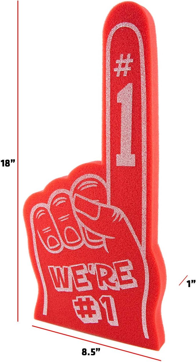FUNSTITUTION Giant Foam Finger 18 Inch- We're Number 1 Foam Hand for All Occasions - Cheerleading for Sports - Exciting Vibrant Colors use as Celebration Pom Poms- Great for Sports Events Games School Business - Image 3