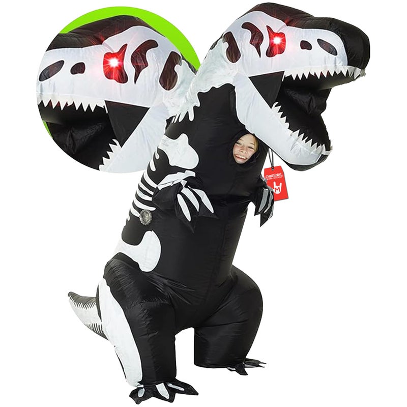 Morph Inflatable LED Trex Costume Kids Inflatable Dinosaur Costume Kids Blow Up Dinosaur Costume Kid - Image 2