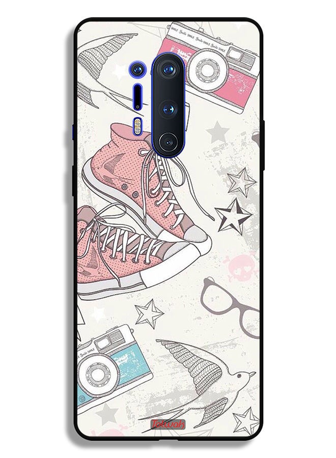 Tolwak OnePlus 8 Pro 5G Protective Case Cover Canva Shoes And Camera Art  - Image 2