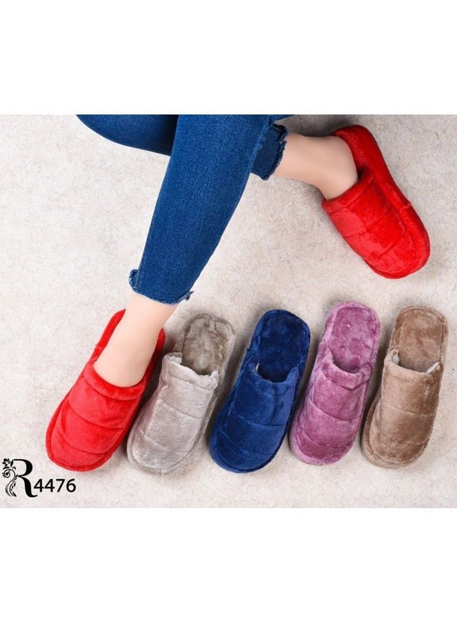 Women's winter slipper with fur, yellow color - Image 3