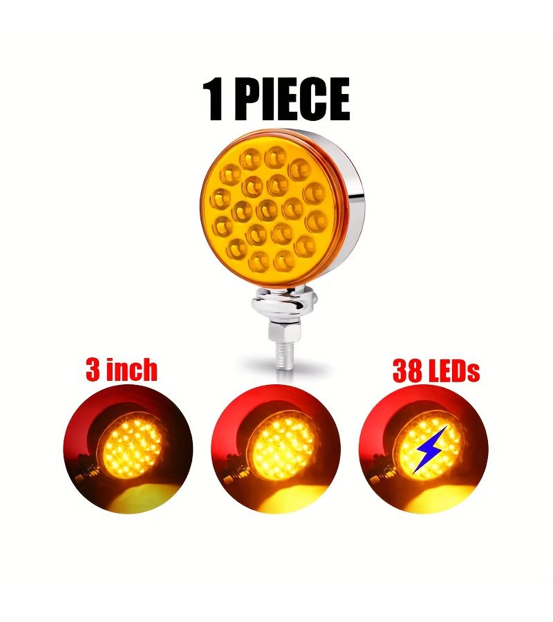 2 قطعة من مصابيح LED مزدوجة دائرية 12V/24V للشاحنات - مصابيح شحن حمراء وصفراء - Image 4