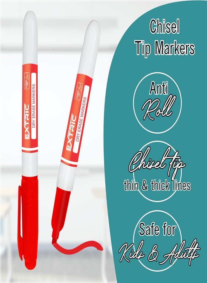EXTRIC Red Dry Erase Markers, 36 Count Whiteboard Markers Chisel Tip, Bulk Classroom White Board Marker Dry Erase, Low Odor Chisel Tip Erasable Markers - Image 2