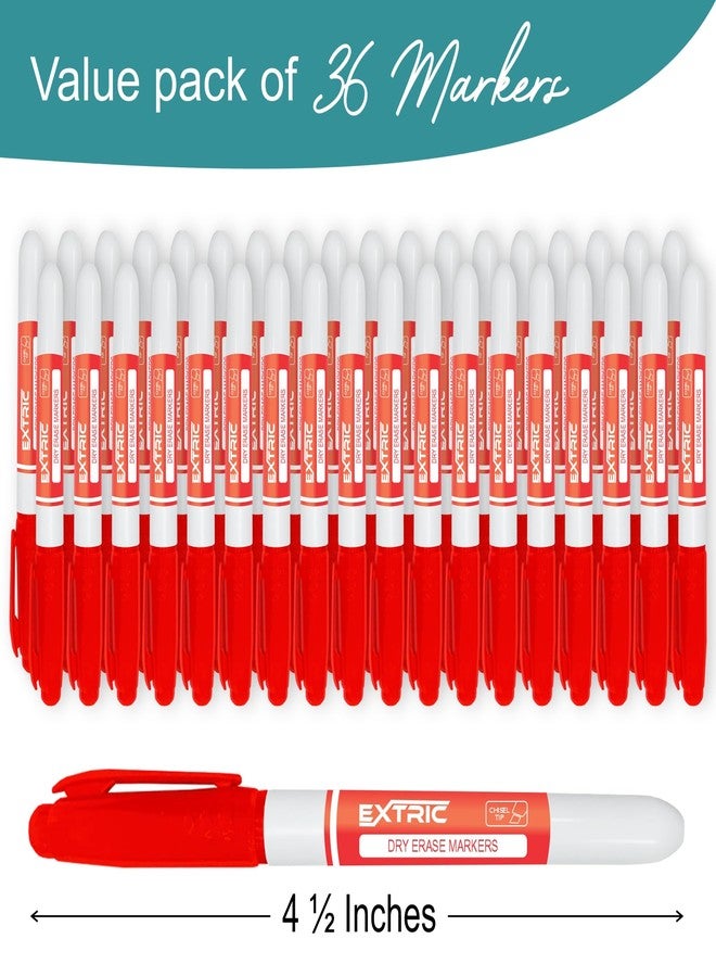 EXTRIC Red Dry Erase Markers, 36 Count Whiteboard Markers Chisel Tip, Bulk Classroom White Board Marker Dry Erase, Low Odor Chisel Tip Erasable Markers - Image 3