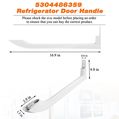 Blutoget 5304486359 5304506469 Refrigerator Door Handle Slope Right 1 Pack Fit for Frigidaire Refrigerator FFTR1814QW4A FFTR1821QW0 FFTR1821QW1 LFTR1814LWK- Replaces 5304504507 242059501 242059504 - Image 5
