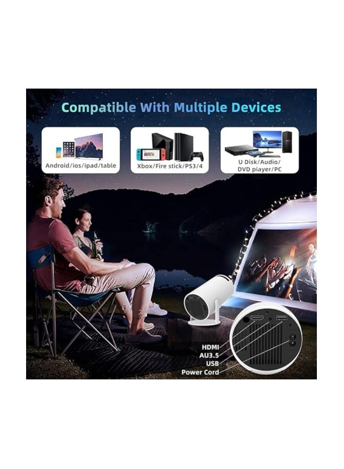 4K Smart Mini Portable Projector, 5G WIFI, Big Screen Experience with Premium 360 Sound, 180 Degree Rotation, 5.0 Bluetooth Movie Projector Compatible With Android/iOS/Windows/TV Stick/HDMI/USB/Audio  - Image 4