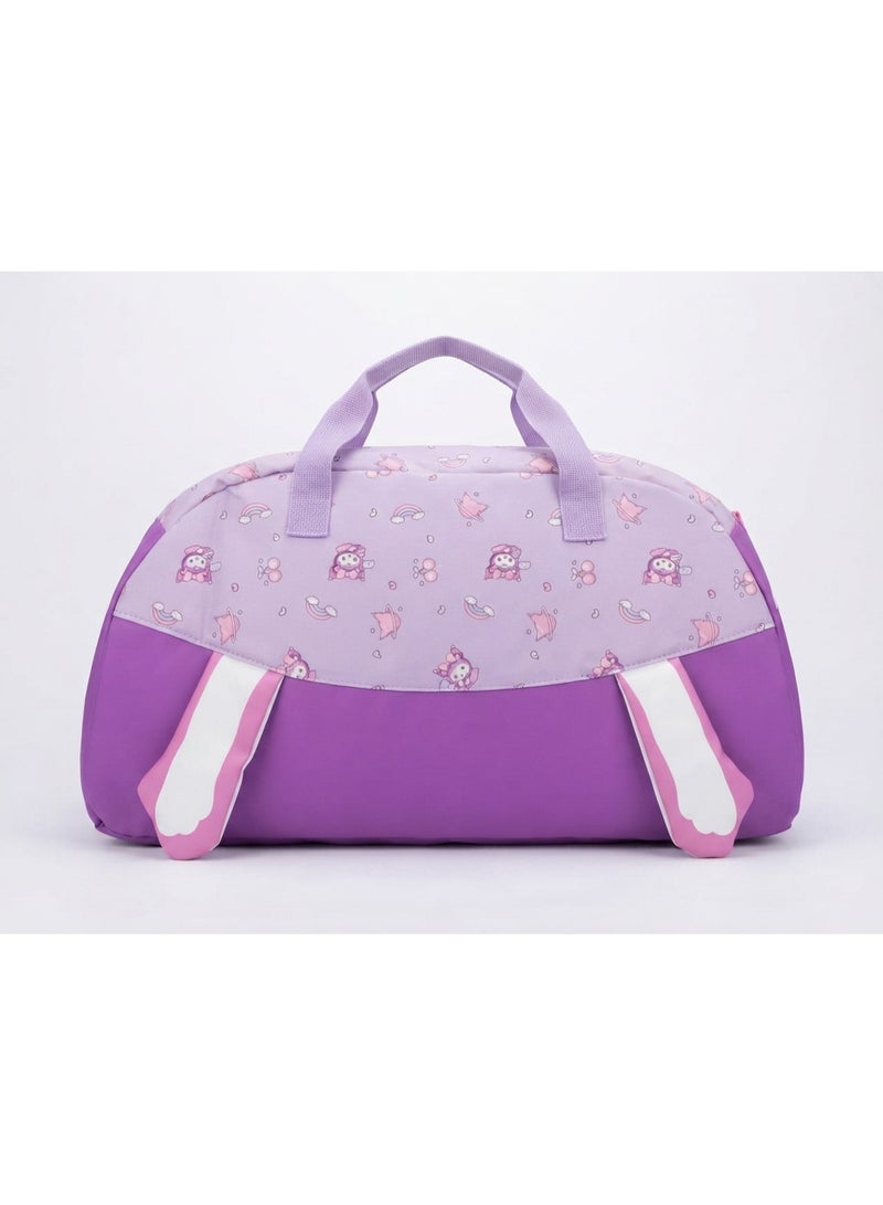 3D Kuromi Kids & Baby Travel Duffle Bag (Purple) | Cute Character Travel & Sports Holdall Bag with Padded Details - Image 1