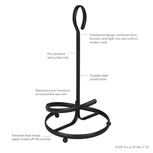 Spectrum Diversified Ashley Paper Towel Holder, Black - Image 2