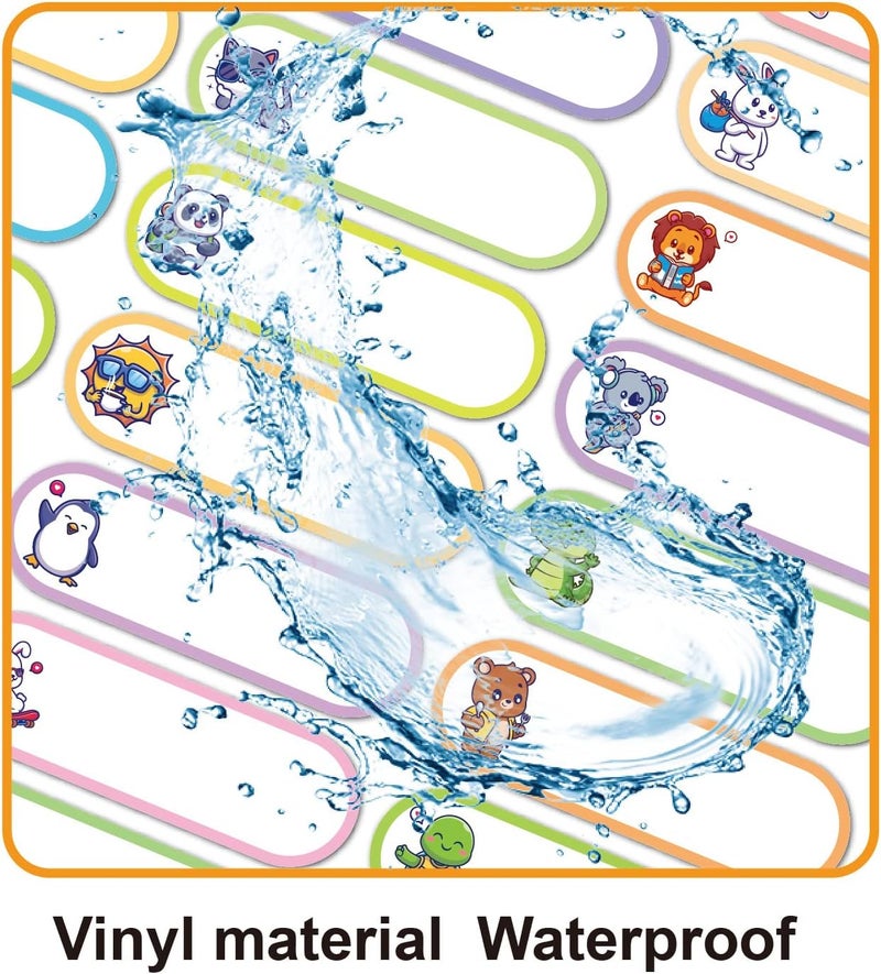 Reusable Baby Bottle Labels - 300 Waterproof Name Tags with Animal Designs for Kids - Image 5