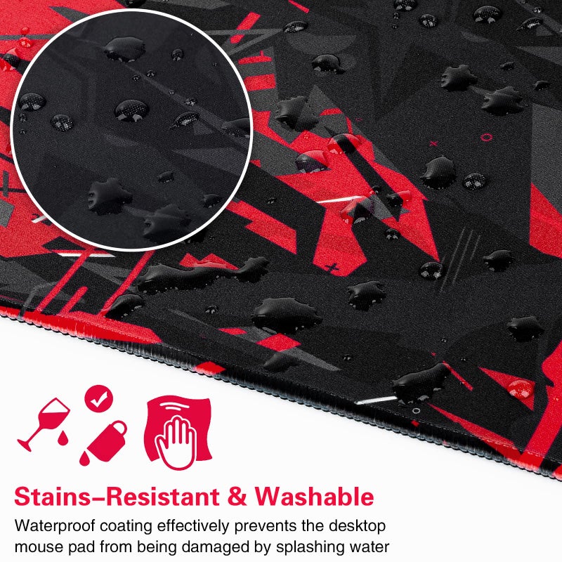 Canjoy Gaming Mouse Pad, Extended Mouse Pad 31.5x15.7inch XXL Large Big Computer Keyboard Mouse Mat Desk Pad with Non-Slip Base and Stitched Edge for Home Office Gaming Work (Black Red) - Image 4