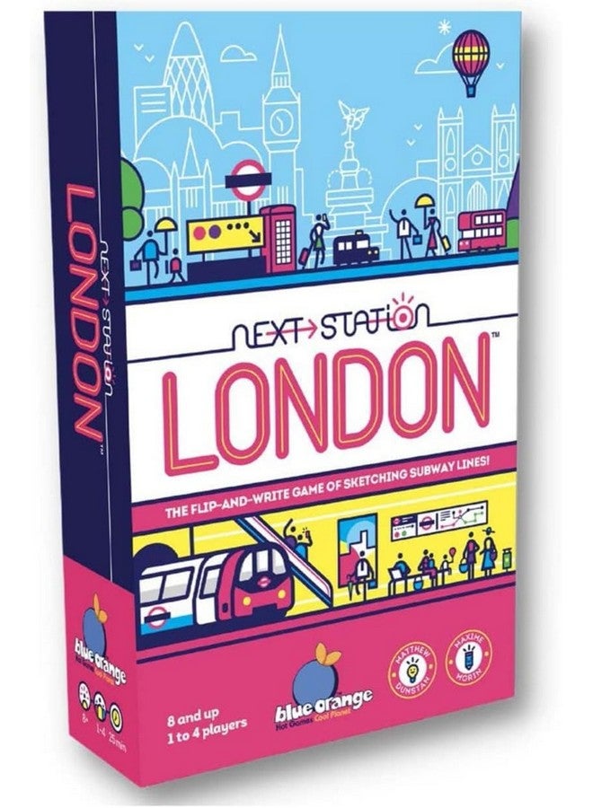 blue orange لعبة استراتيجية على الطاولة، لعبة ممتعة للكتابة والانعكاس لبناء مسارات القطارات، للأطفال والمراهقين والبالغين والعائلات والأزواج ولعب منفرد في ليالي الألعاب، 1-4 لاعبين، للأعمار 8 سنوات فما فوق، المحطة التالية لندن من ألعاب بلو أورانج - Image 1
