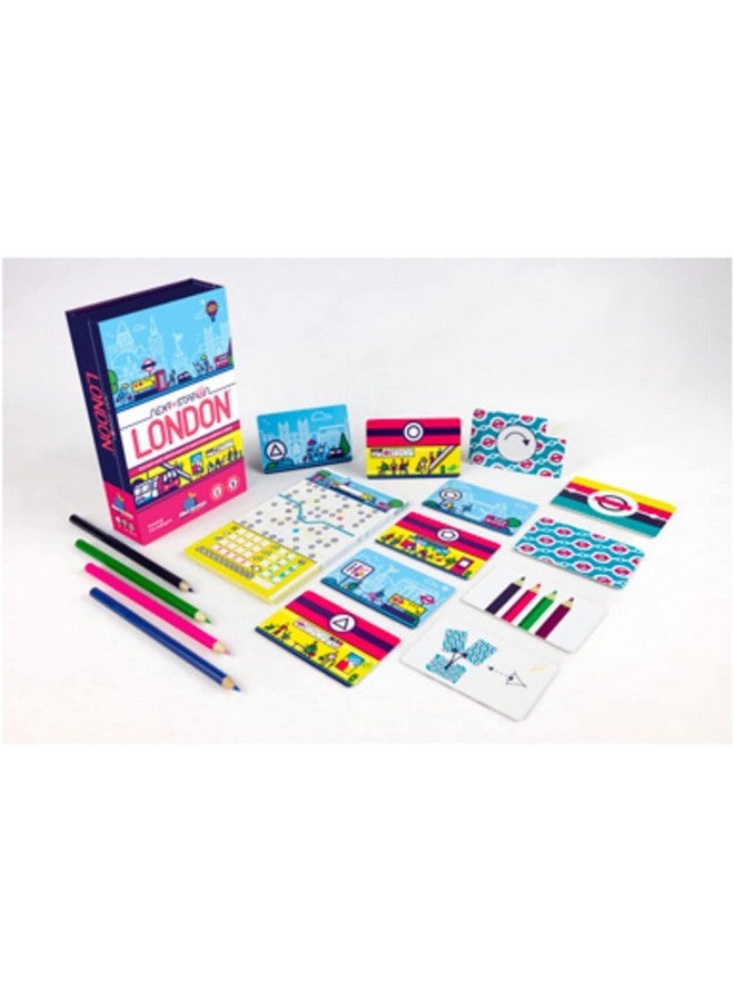 blue orange لعبة استراتيجية على الطاولة، لعبة ممتعة للكتابة والانعكاس لبناء مسارات القطارات، للأطفال والمراهقين والبالغين والعائلات والأزواج ولعب منفرد في ليالي الألعاب، 1-4 لاعبين، للأعمار 8 سنوات فما فوق، المحطة التالية لندن من ألعاب بلو أورانج - Image 3