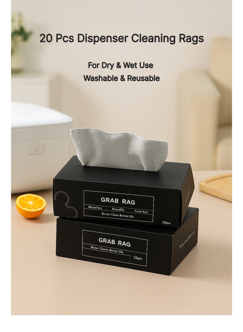 20 pcs Microfiber Cleaning Cloths with a Box, Multi-purpose Oil-Absorbing dish Towels, Reusable & Hygienic for Home, Kitchen, Windows & Car Polishing, Drying, Buffing & Detailing - Image 3
