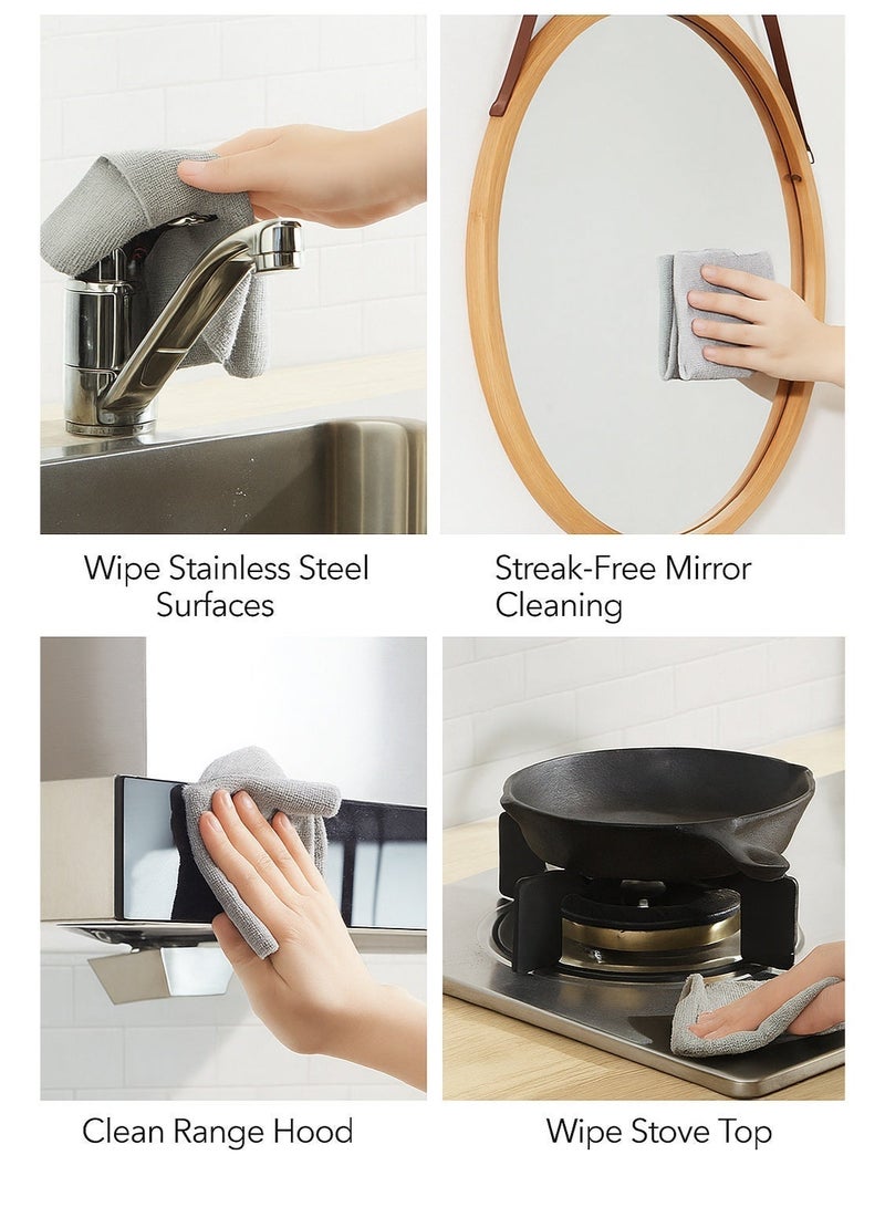 20 pcs Microfiber Cleaning Cloths with a Box, Multi-purpose Oil-Absorbing dish Towels, Reusable & Hygienic for Home, Kitchen, Windows & Car Polishing, Drying, Buffing & Detailing - Image 2