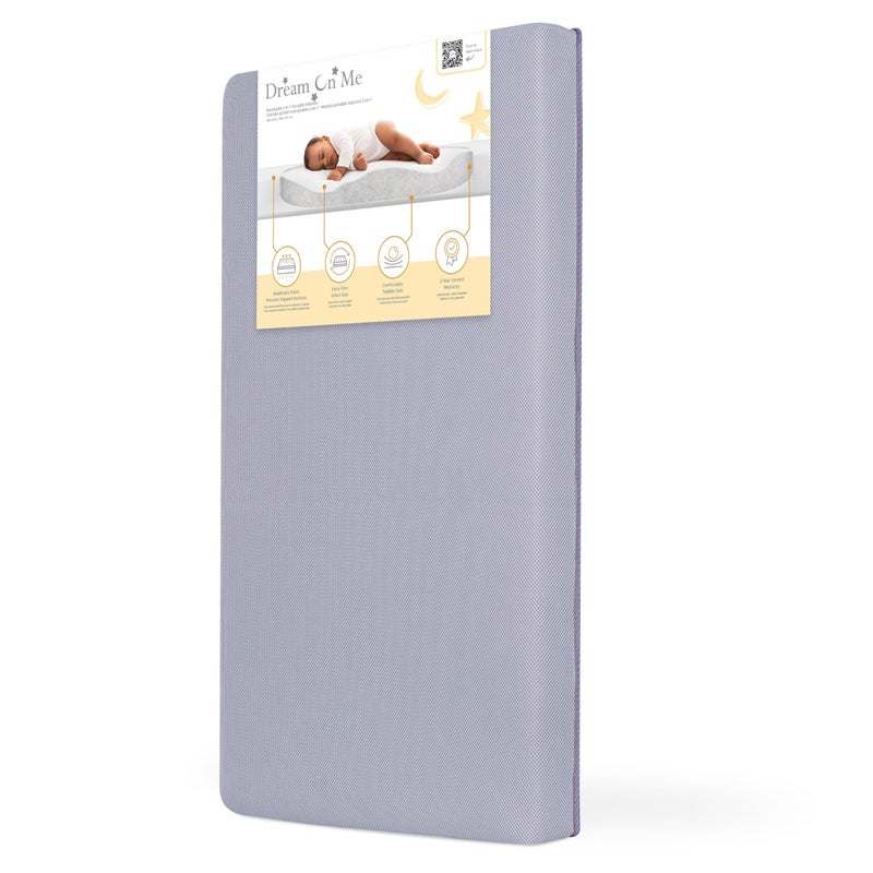 Dream On Me Dream On Me Snuggles Extra Firm Baby Crib Mattress Greenguard Gold and JPMA Certified Crib Mattress Fits All Portable Mini Cribs Waterproof Vinyl Cover 10 Years Limited Warranty