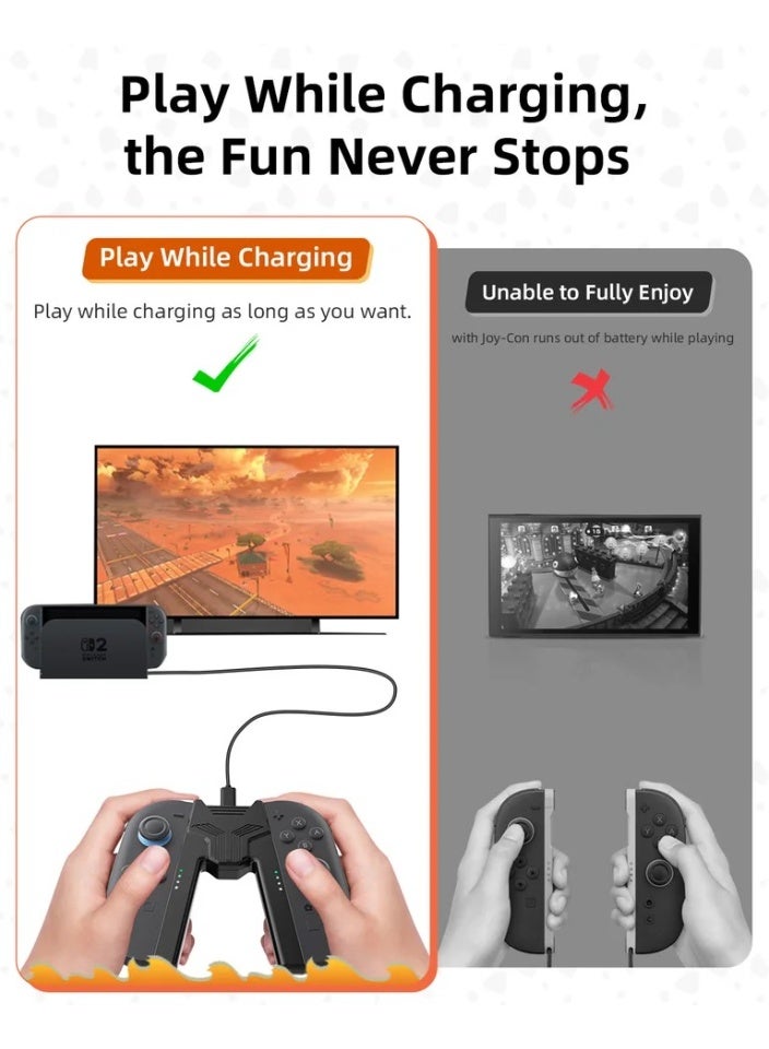 أوليون محطة شحن لأجهزة التحكم Joy-Con الخاصة بـ Nintendo Switch 2، قاعدة شحن لقبضة وحدات التحكم - Image 5