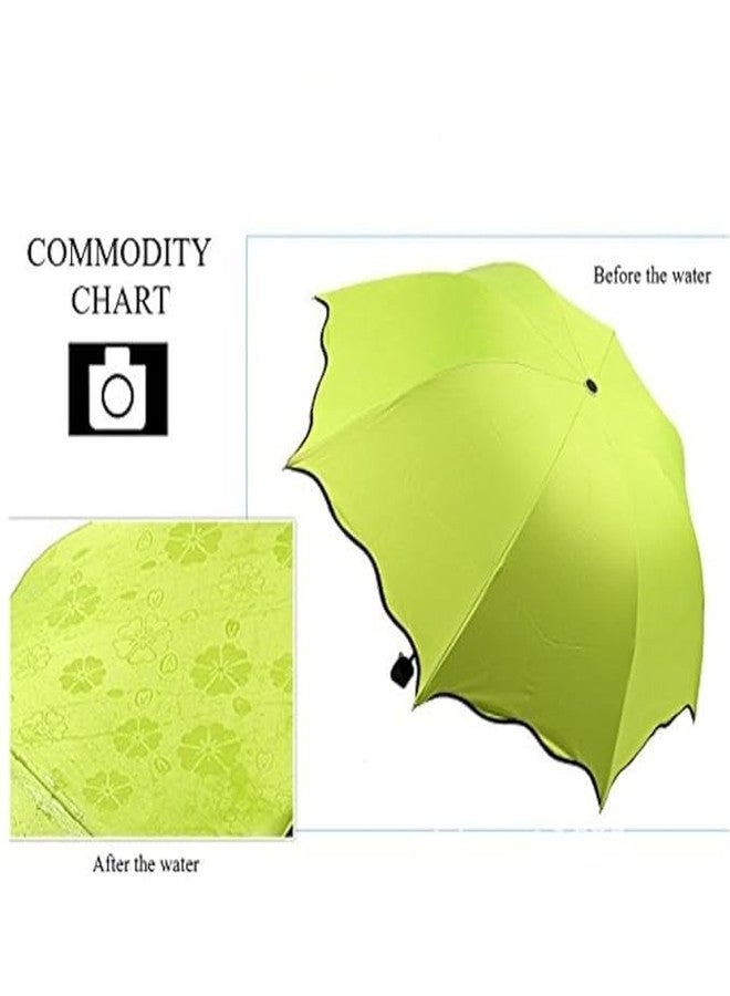 Packcy Fancy Water Magic Print Umbrella - UV Proof Automatic Open Close 3 Fold Wind Resistant Umbrella for Sun & Rain (Color Changing Design) - Image 3