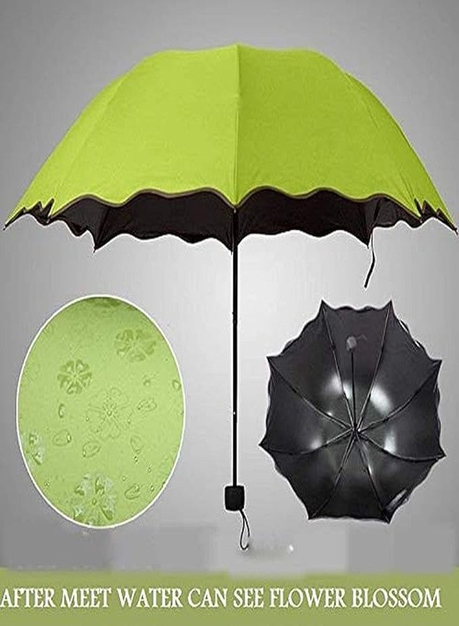 Packcy Fancy Water Magic Print Umbrella - UV Proof Automatic Open Close 3 Fold Wind Resistant Umbrella for Sun & Rain (Color Changing Design) - Image 2