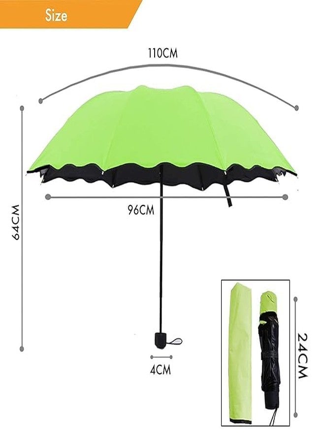 Packcy Fancy Water Magic Print Umbrella - UV Proof Automatic Open Close 3 Fold Wind Resistant Umbrella for Sun & Rain (Color Changing Design) - Image 4