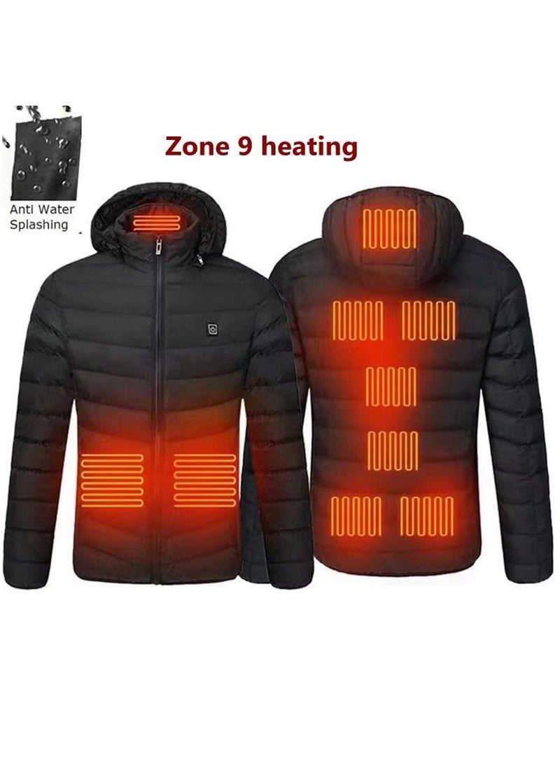NIBEMINENT سترة تدفئة أنيقة للرجال مع جيوب، سترة بغطاء رأس برقبة دائرية قابلة للتنفس بأكمام طويلة وسحاب للأنشطة الخارجية في فصل الشتاء (لا يشمل بنك الطاقة) - Image 1