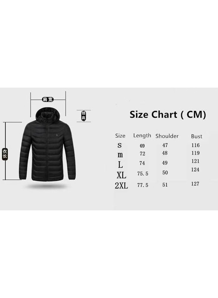 NIBEMINENT سترة تدفئة أنيقة للرجال مع جيوب، سترة بغطاء رأس برقبة دائرية قابلة للتنفس بأكمام طويلة وسحاب للأنشطة الخارجية في فصل الشتاء (لا يشمل بنك الطاقة) - Image 5