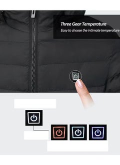 NIBEMINENT Men's Stylish Solid Heating Jacket With Pockets, Active Breathable Crew Neck Zip Up Long Sleeve Hooded Jacket For Winter Outdoor Activities ( Power Bank Is Not Included )  - Image 4