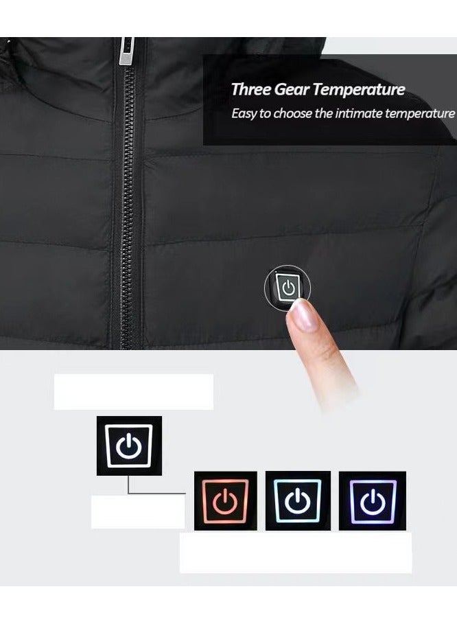 NIBEMINENT سترة تدفئة أنيقة للرجال مع جيوب، سترة بغطاء رأس برقبة دائرية قابلة للتنفس بأكمام طويلة وسحاب للأنشطة الخارجية في فصل الشتاء (لا يشمل بنك الطاقة) - Image 4