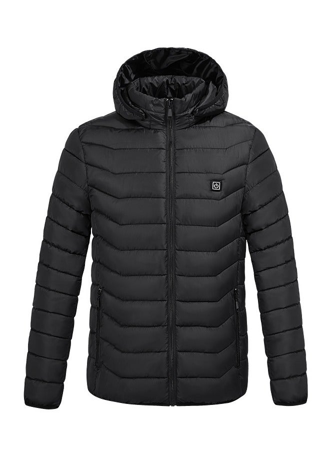 NIBEMINENT سترة تدفئة أنيقة للرجال مع جيوب، سترة بغطاء رأس برقبة دائرية قابلة للتنفس بأكمام طويلة وسحاب للأنشطة الخارجية في فصل الشتاء (لا يشمل بنك الطاقة) - Image 3