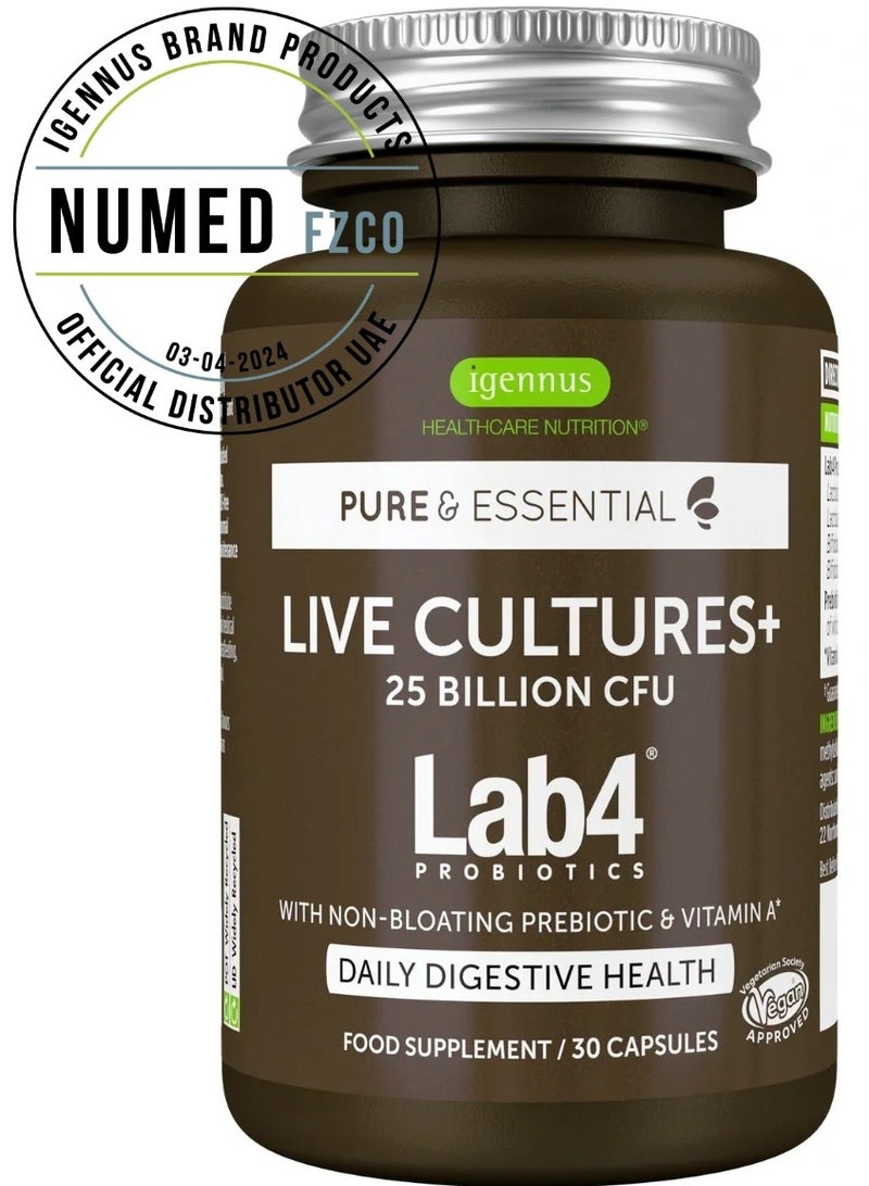 Igennus Live Cultures+ Lab4 Probiotics & Non-bloating Prebiotic - Image 1