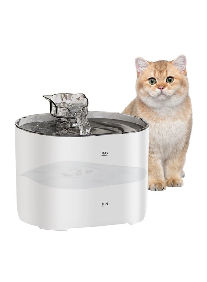 Nexso 2.2L White Cat Water Fountain – Silent Pump, 4-Layer Filtration System, Visual Water Level Window, BPA-Free PC+PP Material, Easy-to-Clean Water Dispenser for Cats & Dog, Quiet Hydration Solution - Image 1