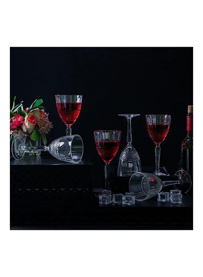DANUBE HOME Rcr Brillante 6-Piece Crystal Glass Goblet Set - 29 Cl Crystal Cocktail Barware Cups Modern Houseware Drinking Glasses - White