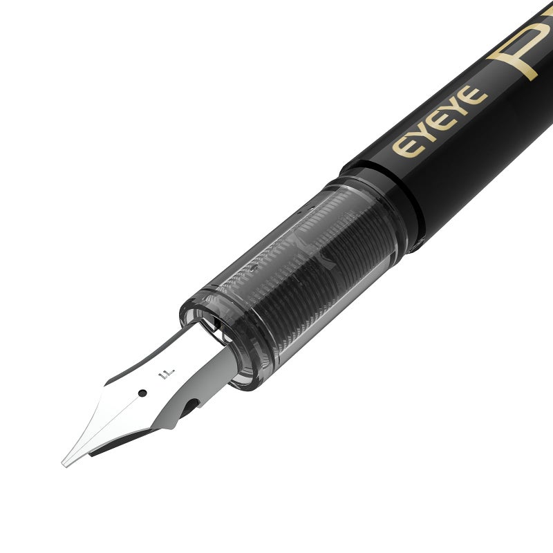 EYEYE Disposable Fountain Pens, 8 Pack Black Fine Point Pens for Writing, Stainless Steel Nib, Smooth Writing for Journaling, Drafting, Sketching, Doodling & Office Supplies - Image 2