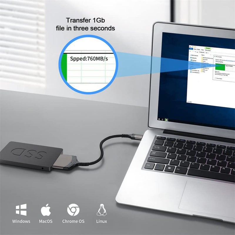 5 جيجابت في الثانية كابل محول USB 3.0 Type-A إلى SATA 22-Pin لمحرك الأقراص الصلبة 2.5 بوصة SSD - Image 3