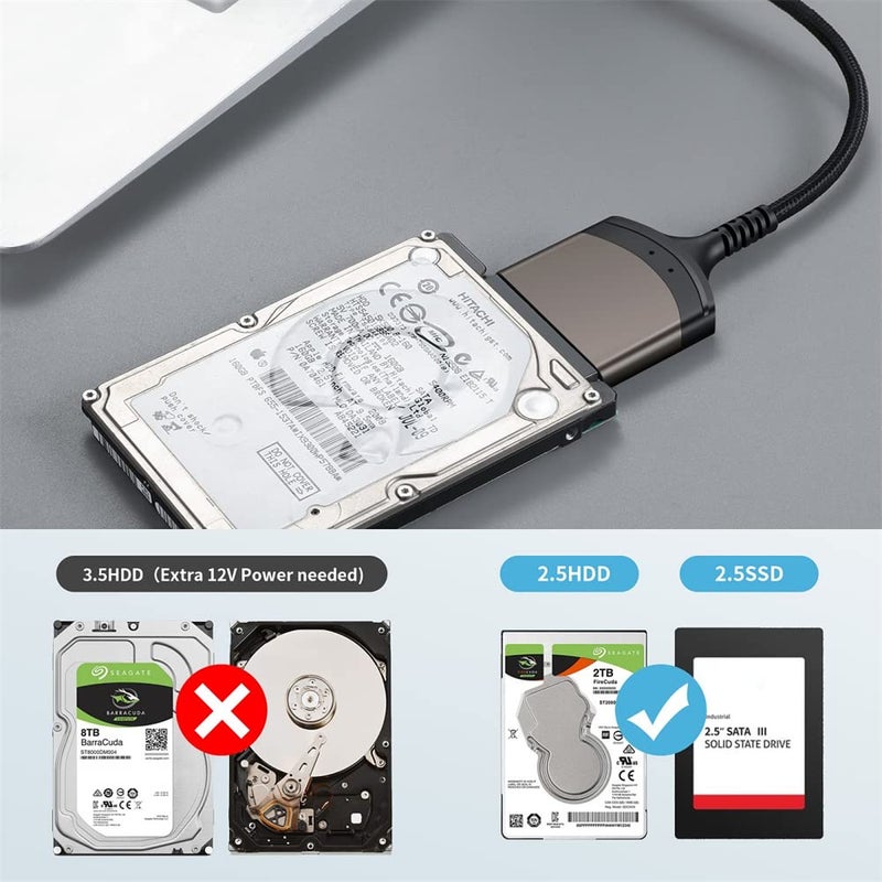 5 جيجابت في الثانية كابل محول USB 3.0 Type-A إلى SATA 22-Pin لمحرك الأقراص الصلبة 2.5 بوصة SSD - Image 5