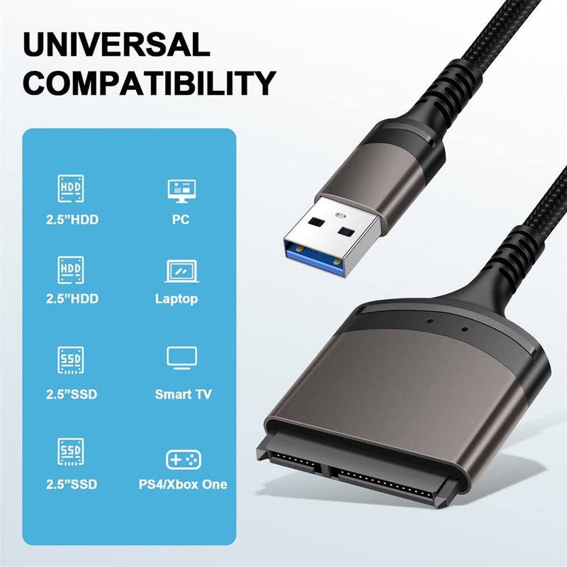 5 جيجابت في الثانية كابل محول USB 3.0 Type-A إلى SATA 22-Pin لمحرك الأقراص الصلبة 2.5 بوصة SSD - Image 4