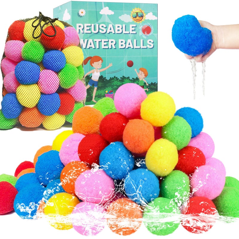 BEFANS 90 Pcs Reusable Water Balls Reusable Water Balloons for Outdoor Toys and Games Water Toys for Kids and Adults Boys and Girls Summer Balls for Pool and Backyard Fun - Image 3