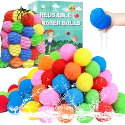 BEFANS 90 Pcs Reusable Water Balls Reusable Water Balloons for Outdoor Toys and Games Water Toys for Kids and Adults Boys and Girls Summer Balls for Pool and Backyard Fun - Image 1