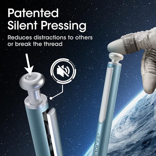 WRITECH أقلام جيل WRITECH بنقطة دقيقة: برميل معدني فاخر قابل للسحب 0.7 مم قلم حبر أسود 2 قطعة مع 2 إعادة تعبئة لا تلطخ ولا تتسرب جفاف سريع كتابة سلس نقرة صامتة فاخرة - Image 5