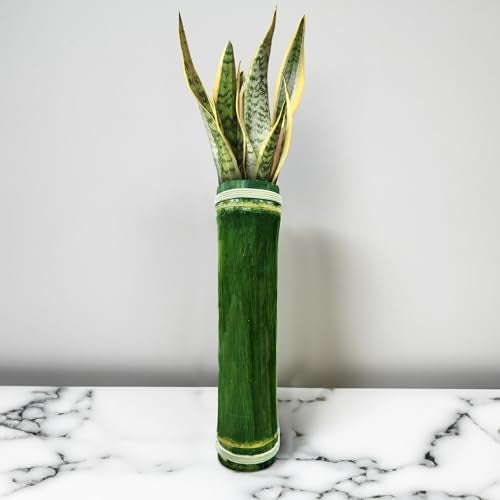 Gachwala Bamboo Vase, Hand Crafted for Home Decor & Gardening, Plantation and Decoration, Shiny Wooden Finish Home Aesthetic (Approx 20 Inches Height) - B-16 - Image 1