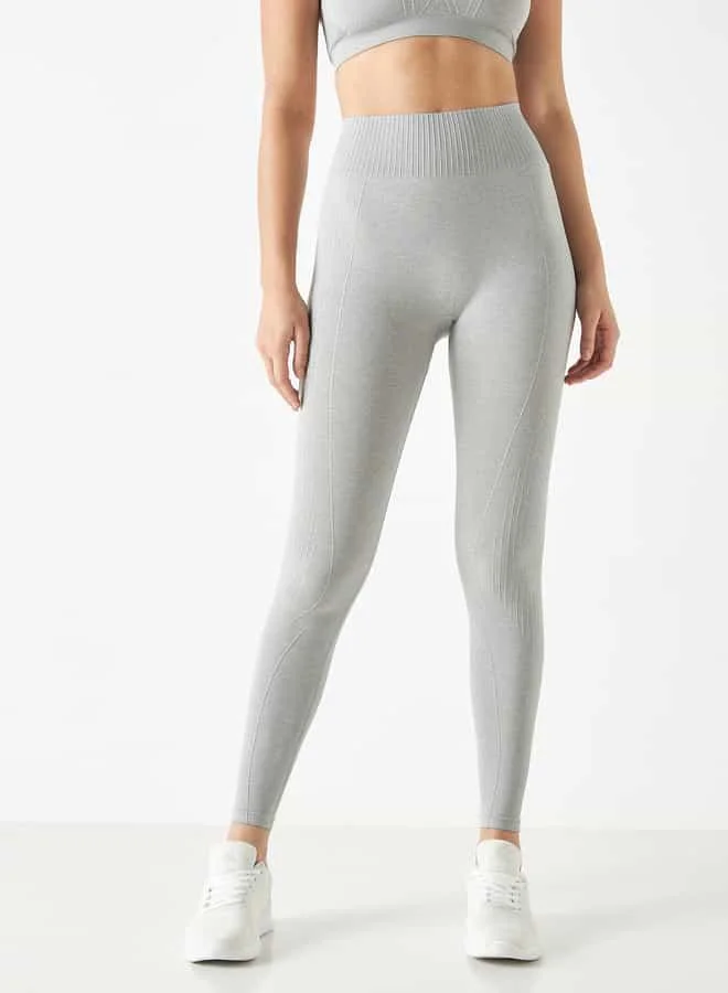 ADOT by Splash Ribbed Leggings with Elasticised Waistband