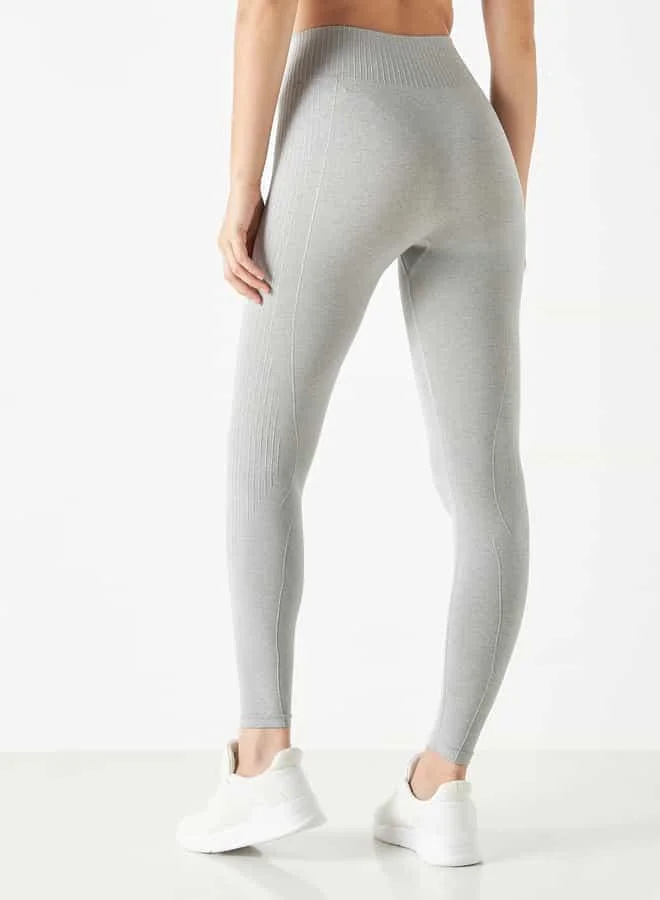 ADOT by Splash Ribbed Leggings with Elasticised Waistband