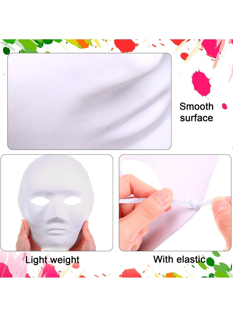 14 قطعة من أقنعة الورق المعجن الفارغة، قناع تنكري أبيض DIY، قناع فني DIY كامل الوجه، قناع تنكري من الورق الأبيض لحفلات الكرنفال/التنكر/الحفلات/الحفلات التنكرية/العروض المسرحية - Image 2
