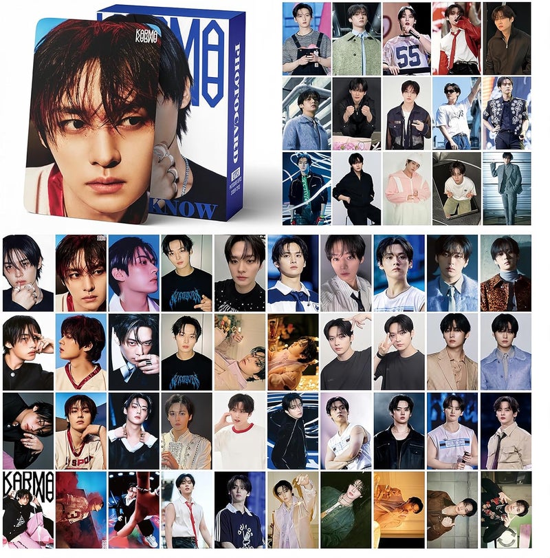PYAJUU Stray Kids KARMA Photocards 127PCS KARMA Album Photo Card Set Stray Kids The 4th Album Merch 55 PCS Photocard and 72 PCS Stickers Gift for STAY Straykids 2025 Gift Set (LEEKNOW) - Image 5