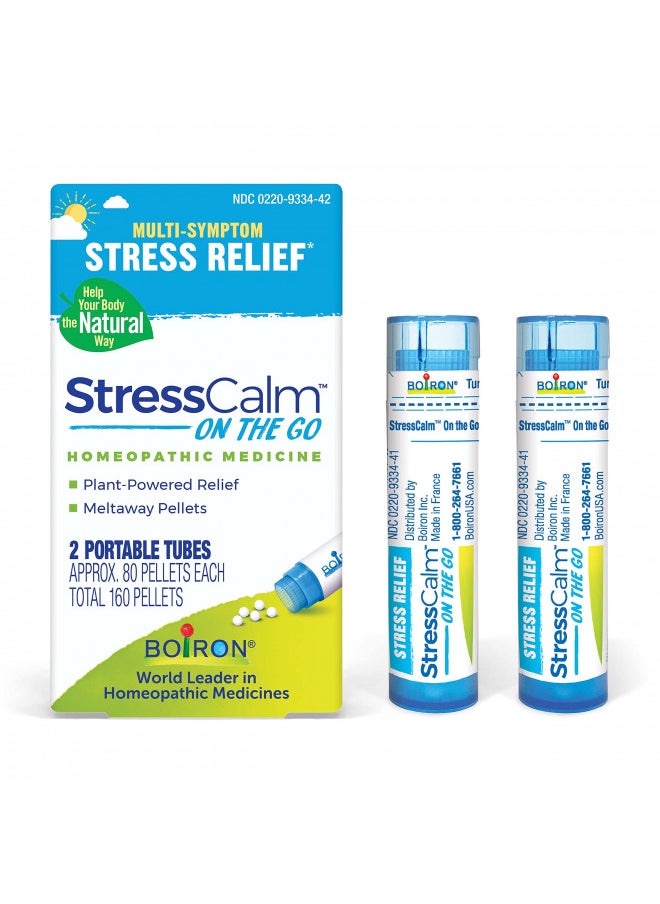 Boiron Boiron StressCalm On The Go for Relief of Stress, Anxiousness, Nervousness, Irritability, and Fatigue - 2 Count (160 Pellets)  - Image 1