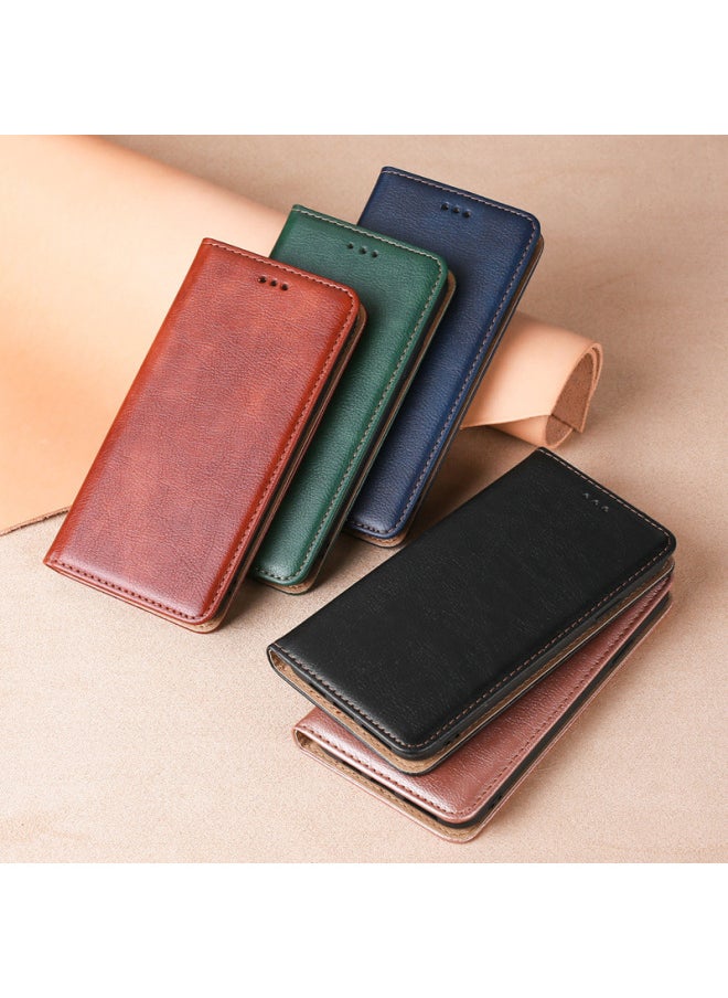 Generic - For Reno 4 Pro 5G Mobile Phone Leather Case OPPO R11S Flip Stand A94 5G Card Phone Case-Color:Business Brown-Applicable Model:OPPO Reno ACE/Realme X2 Pro - Image 1