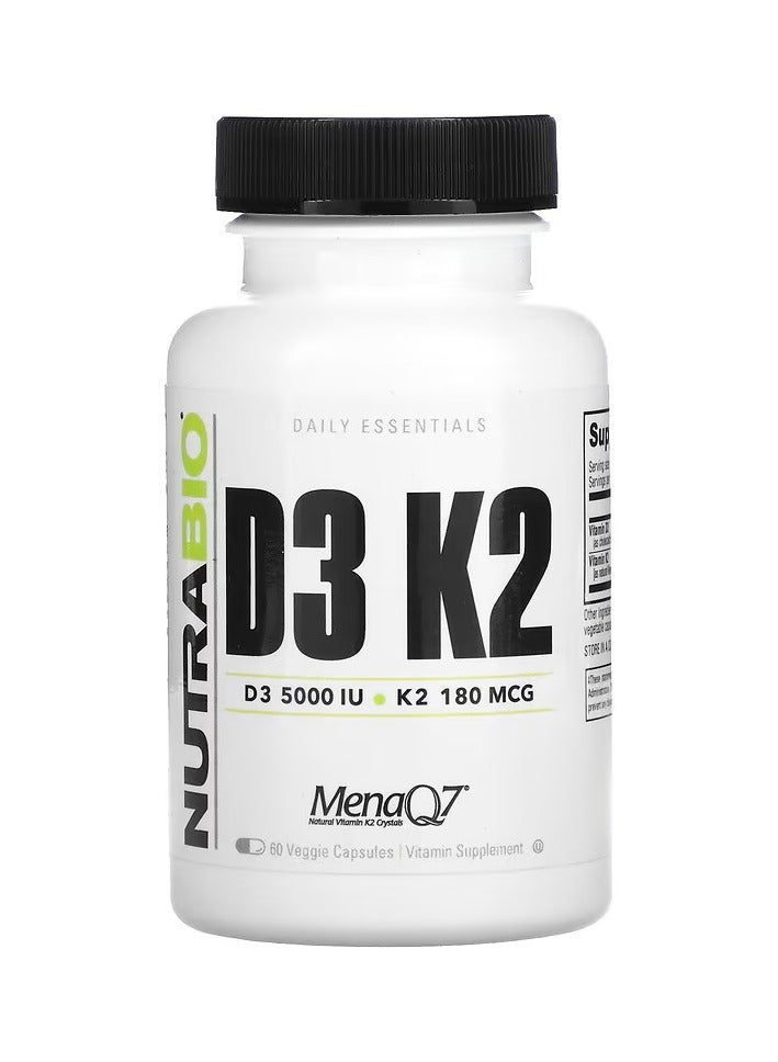 نوترا بايو فيتامين د3 و ك2 60 كبسولة نباتية