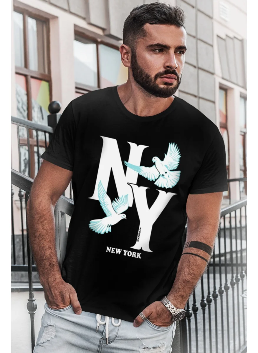 Rock&Roll Ny Pigeons Black Men's T-Shirt