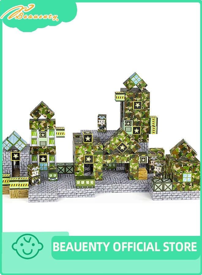 Beauenty 132PCS Magnetic Blocks for Boys & Girls Age 3-8, STEM Montessori Sensory Toys for Toddlers, Gifts for 3+ Years Old Kids, 2CM  Magnetic Building Cubes Must Haves Construction Toys - Image 1